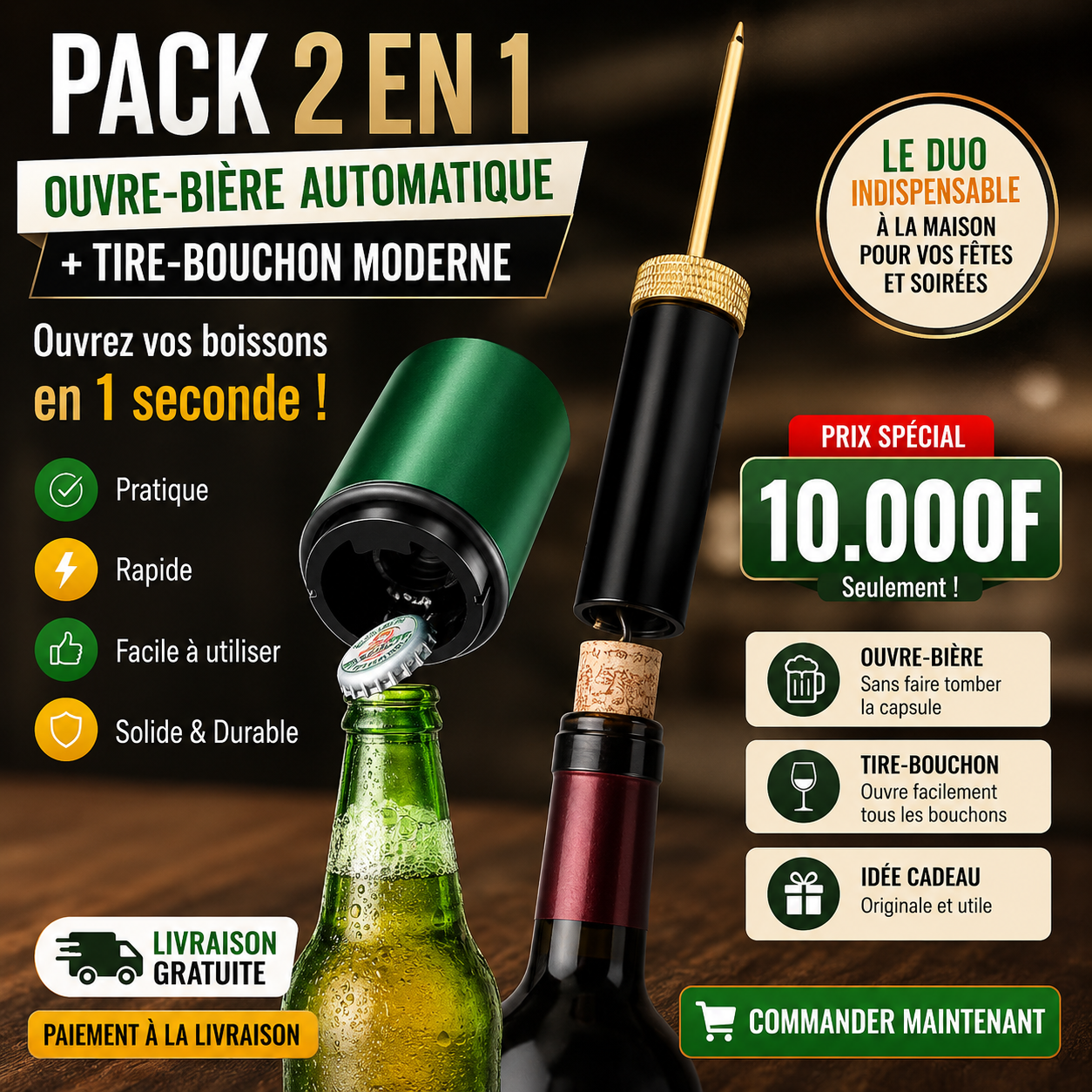 TIRE-BOUCHON & OUVRE BIERE