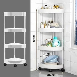 ETAGERE D'ANGLE 4 NIVEAU AVEC ROULETTE